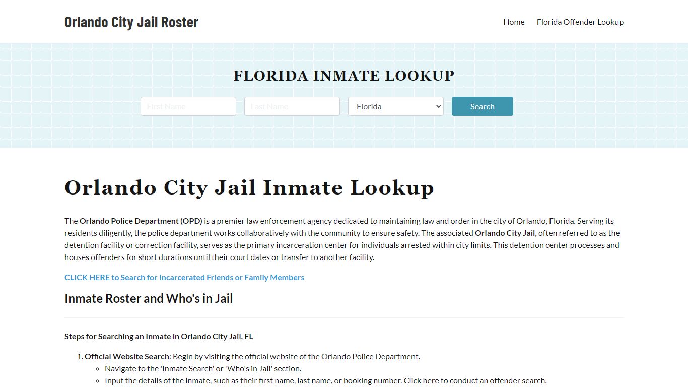 Orlando Police Department & City Jail, FL Inmate Roster, Arrests, Mugshots